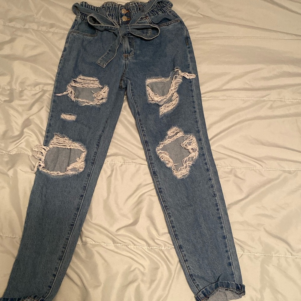 Refuge mom paper bag jeans